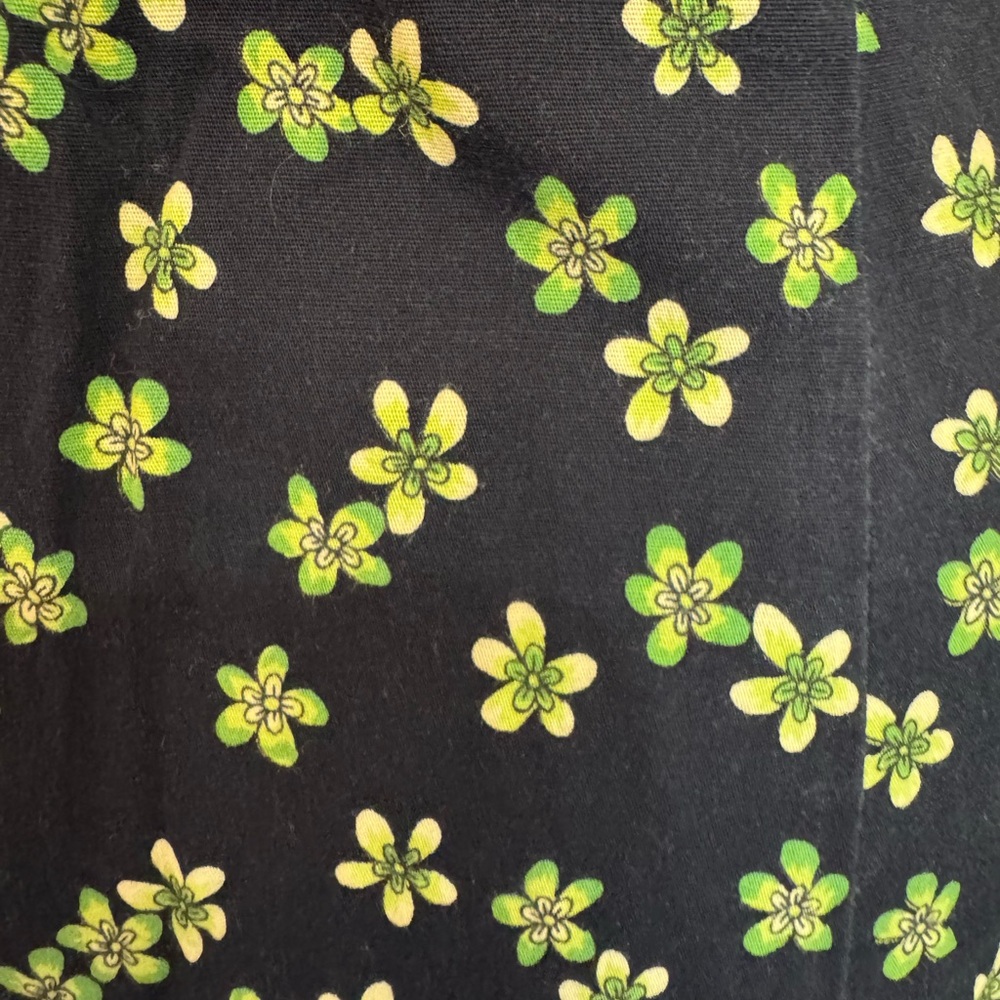 The Limited Black Floral Mini Dress Green Print Fitted Stretch Size 4 - Picture 4 of 6